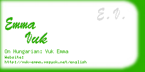 emma vuk business card